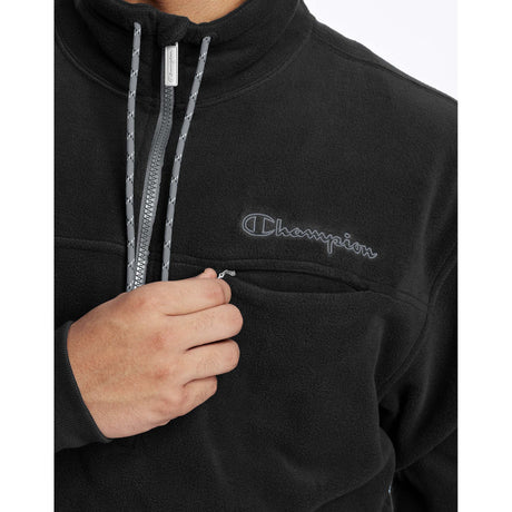 Champion Urban Polar Fleece 1/4 zip script logo noir pour homme pochette