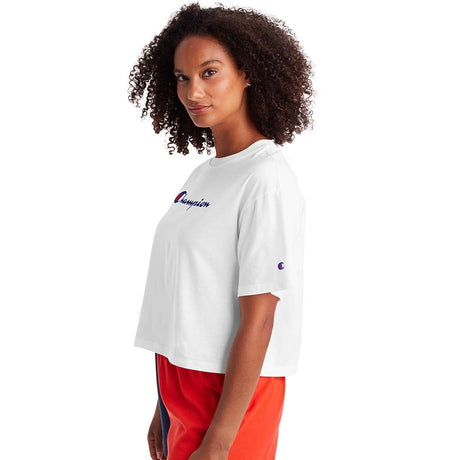 Champion Cropped Tee t-shirt blanc pour femme lat