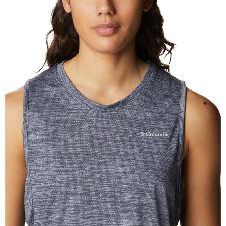 Columbia Alpine Chill Zero Tank camisole sport pour femme nocturnal heather col detail