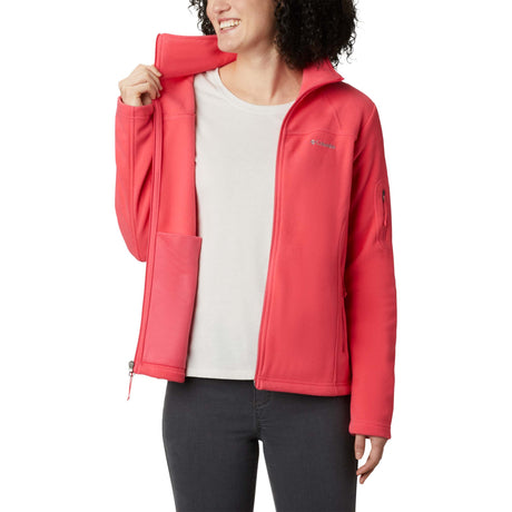 Veste polaire Columbia Fast Trek II Full Zip Bright Geranium pour femme detail