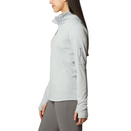 Columbia Park View Grid Fleece chandail à fermeture éclair cirrus grey femme lateral