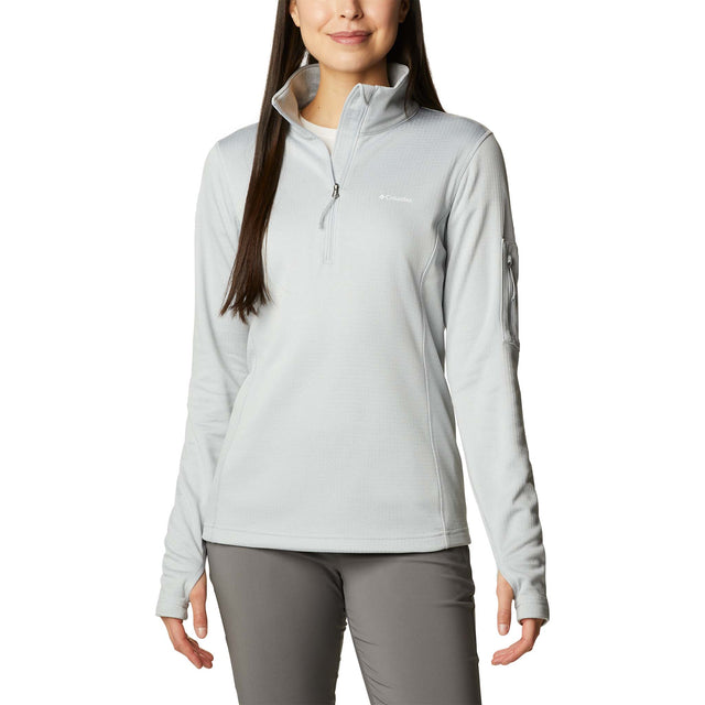 Columbia Park View Grid Fleece chandail à fermeture éclair cirrus grey femme face