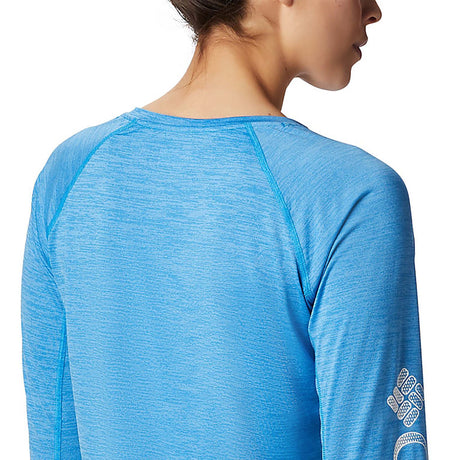 Columbia t-shirt manches longues Trinity Trail II bleu pour femme dos