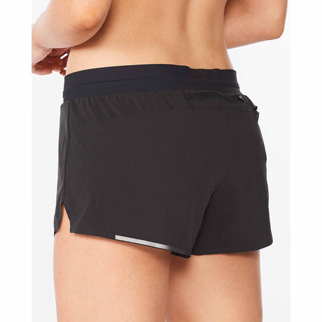 2XU Light Speed 3" Shorts de course à pied pour femme noir vue de dos