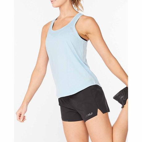 2XU Camisole Light Speed Tech pour femme Cloud Blue / Silver angle