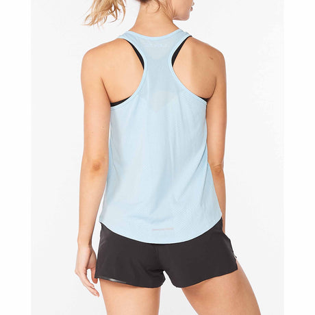 2XU Camisole Light Speed Tech pour femme Cloud Blue / Silver vue de dos