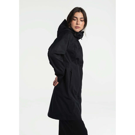 Lolë manteau de pluie Element long femme lateral - noir