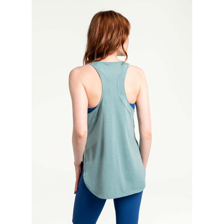 Lole Performance Wool Tank Top camisole sport femme dos- Bleu Beryl