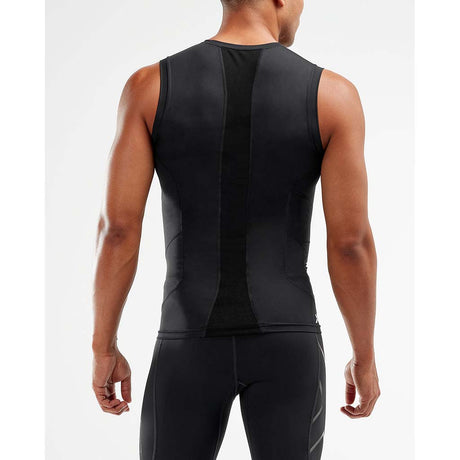 2XU men's compression sleeveless top black black rv2