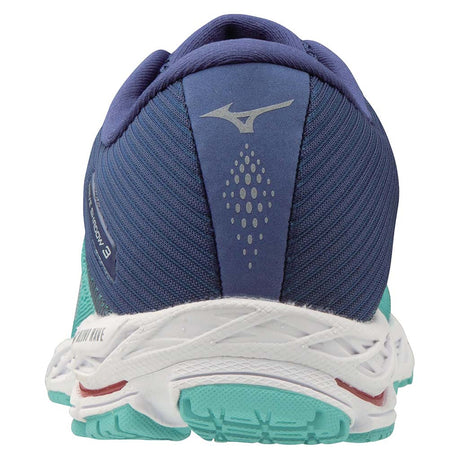 Mizuno Wave Shadow 3 chaussures de course a pied femme blue grass glacier gray  talon