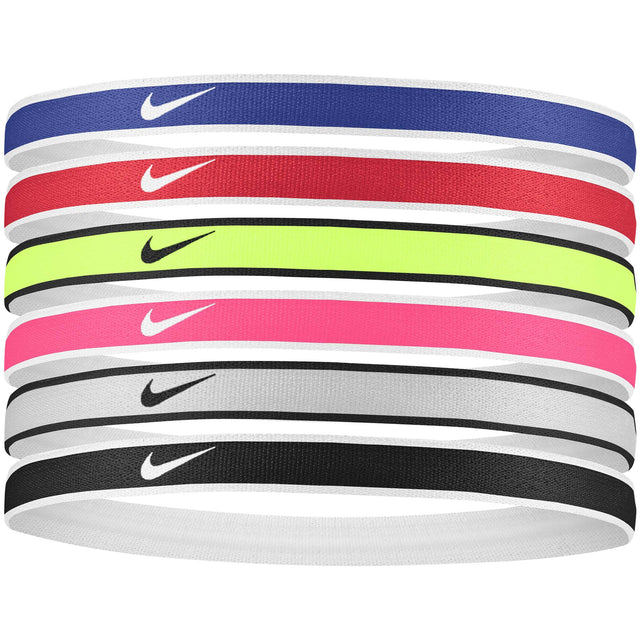 Nike Tipped Swoosh 6pk 2.0 bandeaux sport pour cheveux rouge bleu jaune