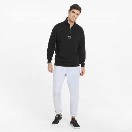 Puma Classics Half-Zip Crew chandail demi-zip pour homme - Noir