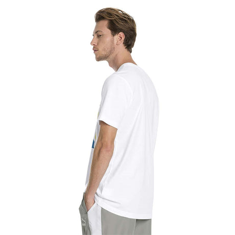 T-shirt Puma Graphic Box Logo manches courtes pour homme blanc lv3