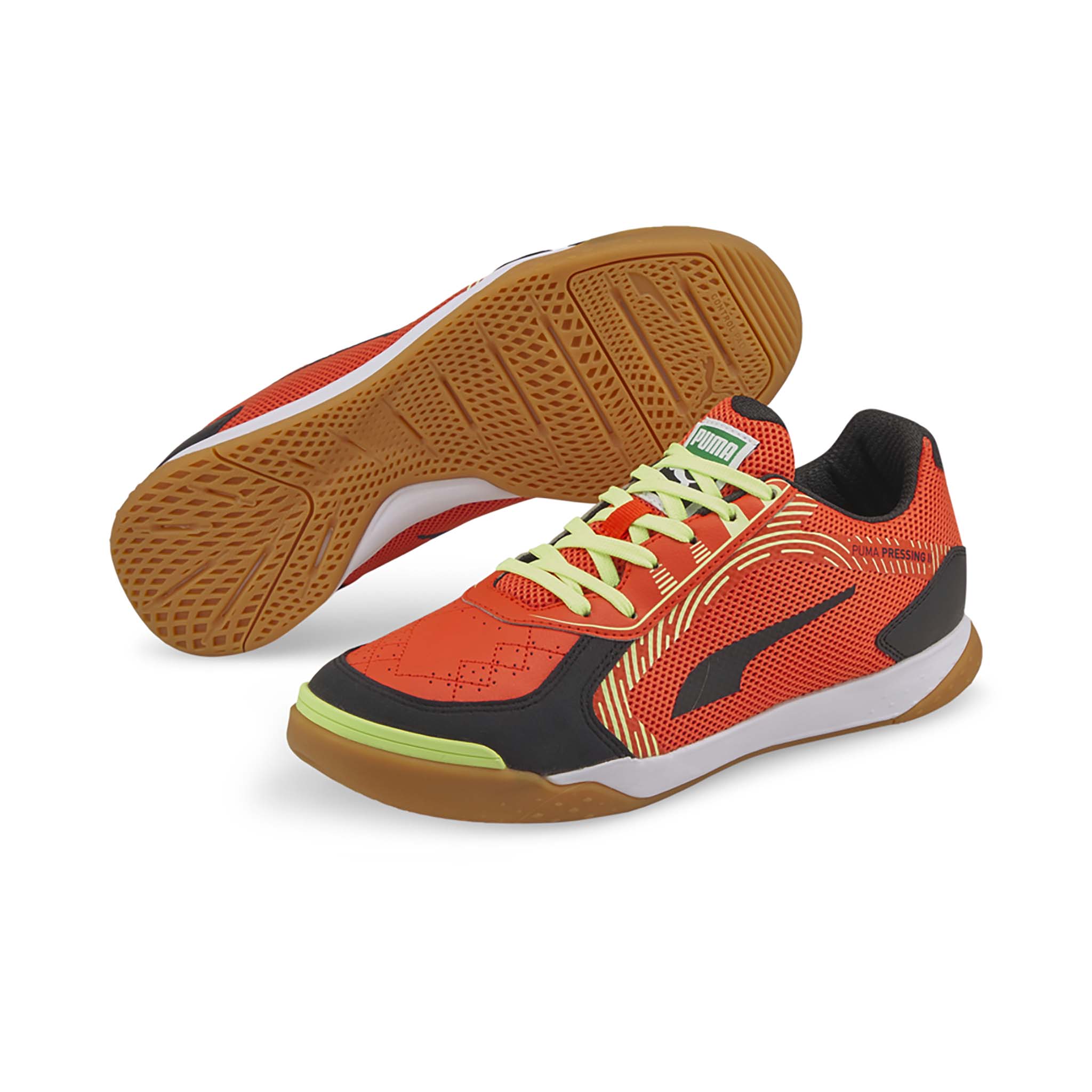 Chaussures de Futsal Noir/Orange Homme Puma Pressing II