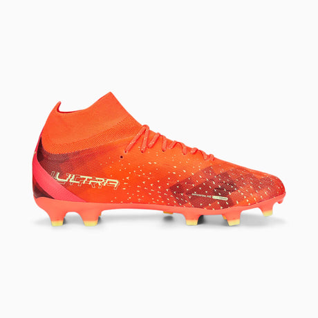 Puma Ultra Pro FG/AG souliers de soccer fiery coral / Fizzy light / Puma black lateral