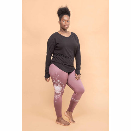 Rose Buddha Legging de yoga Hamsa Fleuri Déesse 3