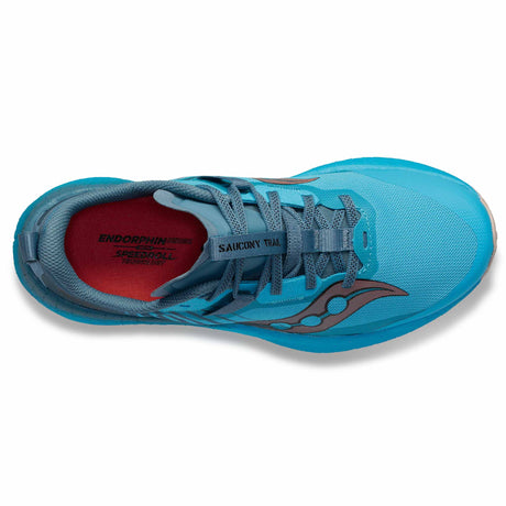 Saucony Endorphin Edge chaussures de course a pied trail femme - Ocean / Loam