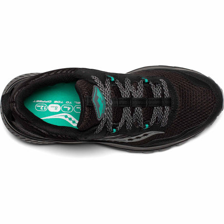 Saucony Excursion TR15 GTX Chaussures de course à pied trail femme - Black / Jade - Vue de haut