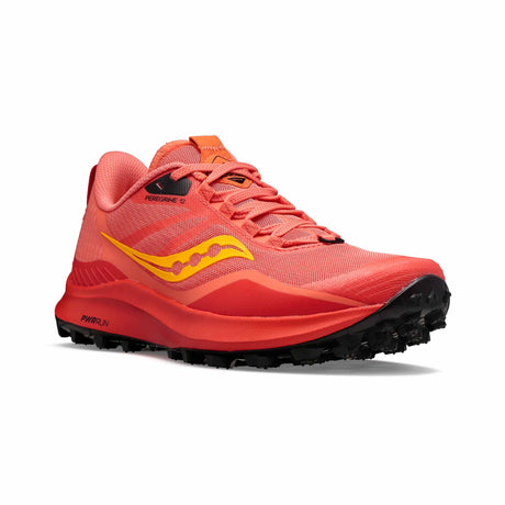 Saucony Peregrine 12 chaussures de course a pied trail femme - CORAL/REDROCK	