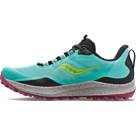 Saucony Peregrine 12 chaussures de course a pied trail femme - cool mint acid lateral