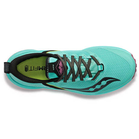 Saucony Xodus Ultra running de course a pied trail femme cool mint dusk empeigne