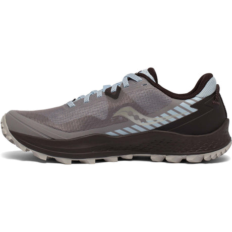 Saucony Peregrine 11 chaussures de course a pied trail femme zinc sky loom lateral