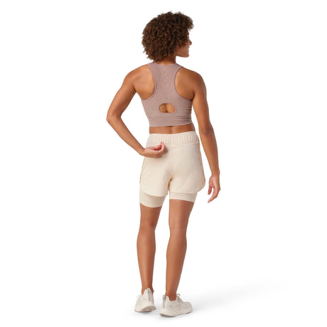 Smartwool Intraknit Lined short de course à cuissard intégré femme dos- amande