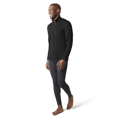 Smartwool Merino 250 Baselayer 1/4 Zip noir homme face