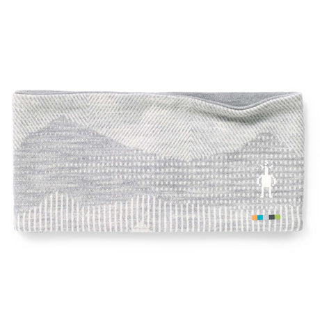 Bandeau Smartwool Merino 250 réversible à motif light grey mountain scape unisexe