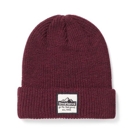 Tuque de style beanie à écusson Smartwool unisexe black cherry heather